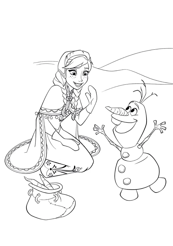 Desenho de Frozen para colorir e imprimir: número 3