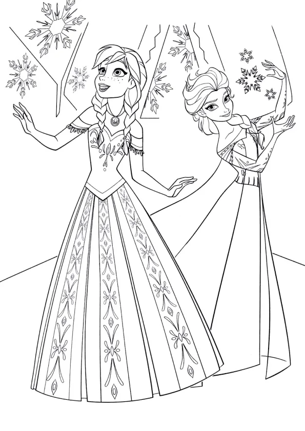 Desenho de Frozen para colorir e imprimir: número 5