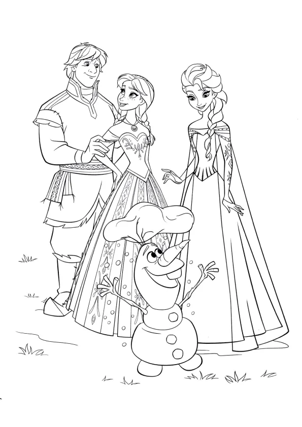 Desenho de Frozen para colorir e imprimir: número 6