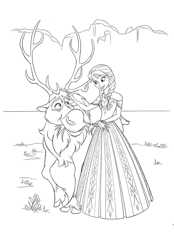 Desenho de Frozen para colorir e imprimir: número 12
