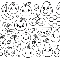 Desenho de Frutas para colorir e imprimir: número 8