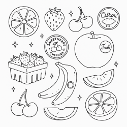 Desenho de Frutas para colorir e imprimir: número 11