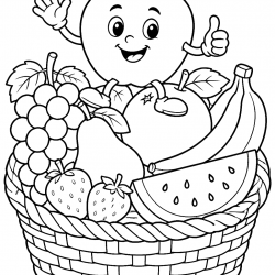 Desenho de Frutas para colorir e imprimir: número 16