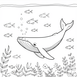 Desenho de Fundo do Mar para colorir e imprimir: número 1