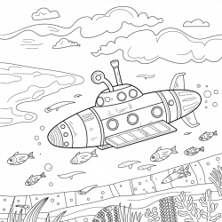 Desenho de Fundo do Mar para colorir e imprimir: número 2