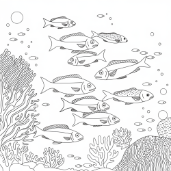 Desenho de Fundo do Mar para colorir e imprimir: número 3
