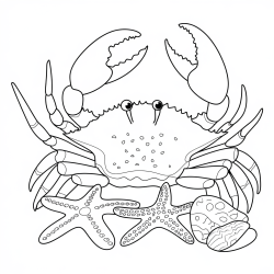 Desenho de Fundo do Mar para colorir e imprimir: número 4