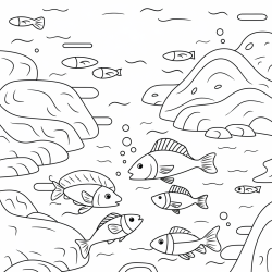 Desenho de Fundo do Mar para colorir e imprimir: número 5