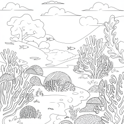 Desenho de Fundo do Mar para colorir e imprimir: número 7