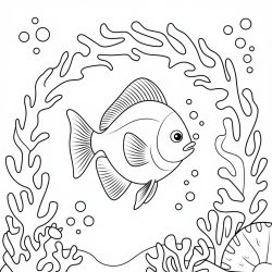 Desenho de Fundo do Mar para colorir e imprimir: número 9