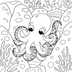 Desenho de Fundo do Mar para colorir e imprimir: número 14