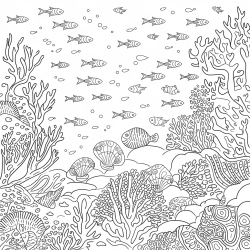 Desenho de Fundo do Mar para colorir e imprimir: número 17
