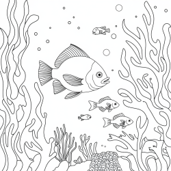 Desenho de Fundo do Mar para colorir e imprimir: número 18