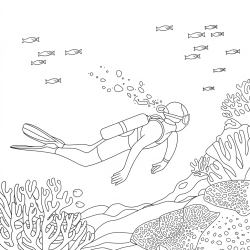 Desenho de Fundo do Mar para colorir e imprimir: número 20