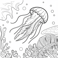 Desenho de Fundo do Mar para colorir e imprimir: número 22