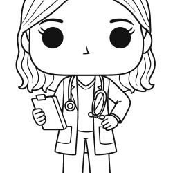 Desenho de Funko Pop para colorir e imprimir: número 4