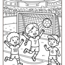 Desenho de Futebol para colorir e imprimir: número 4