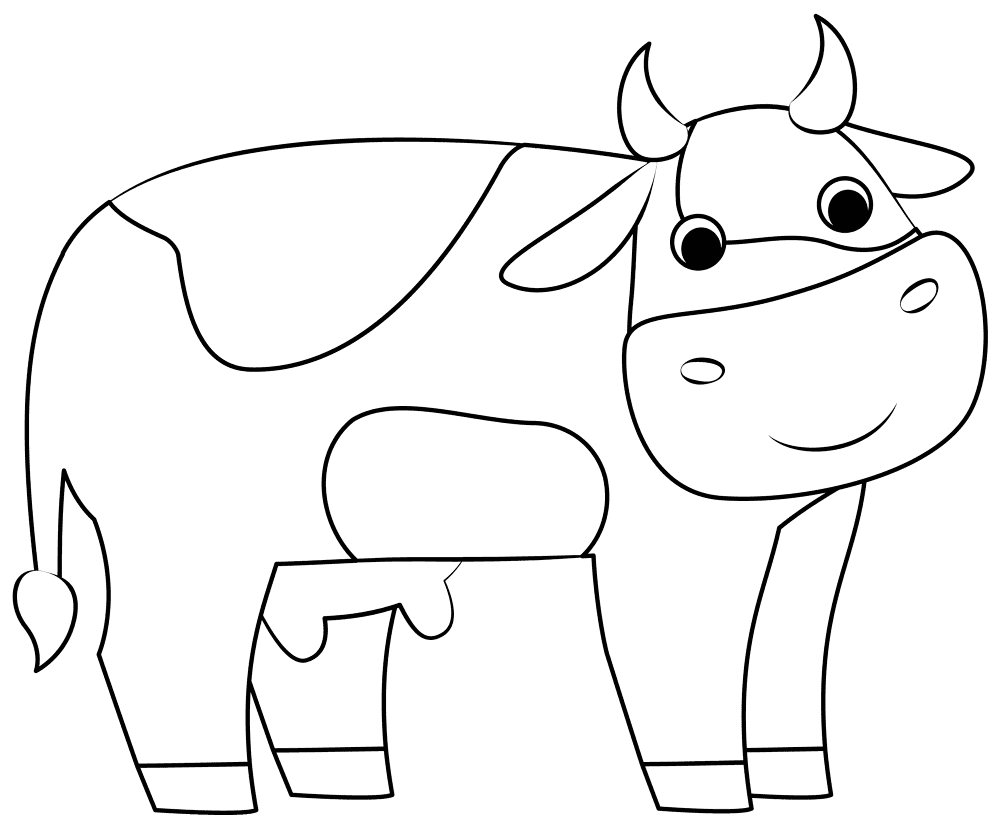 Desenho de Gado para colorir e imprimir: número 4