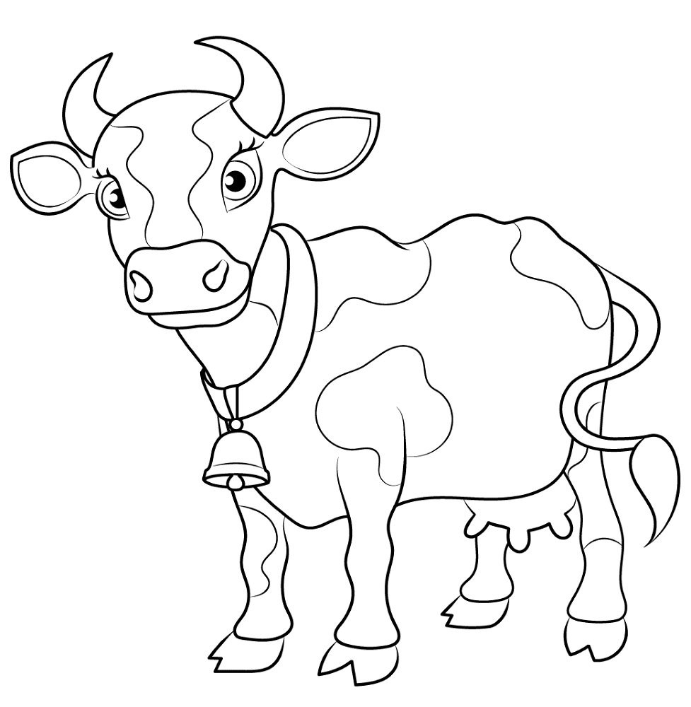 Desenho de Gado para colorir e imprimir: número 6