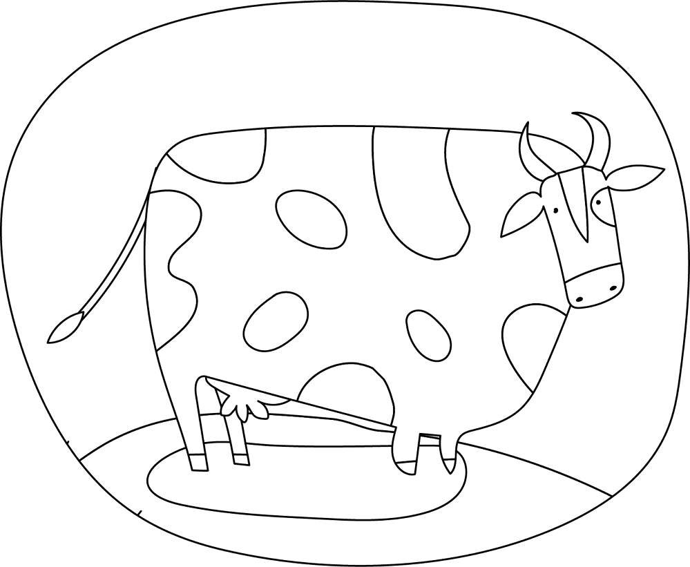 Desenho de Gado para colorir e imprimir: número 8