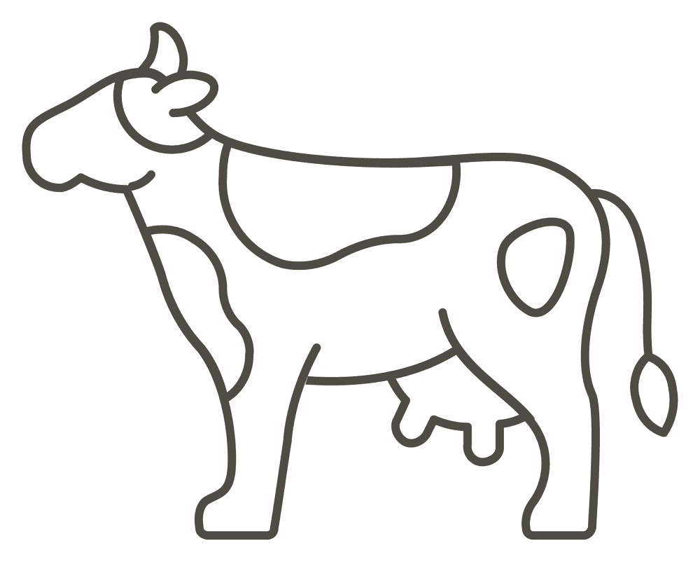 Desenho de Gado para colorir e imprimir: número 17