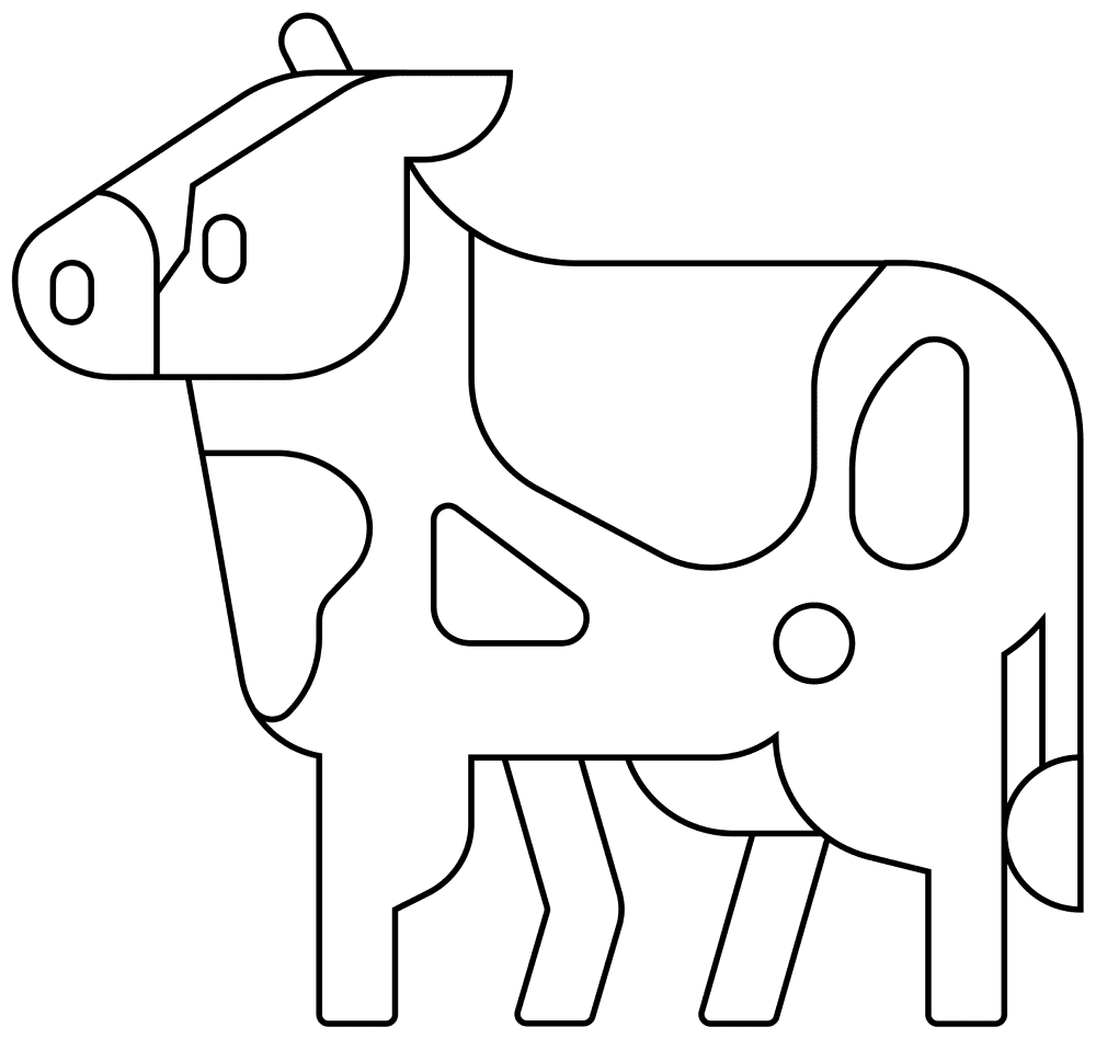 Desenho de Gado para colorir e imprimir: número 18