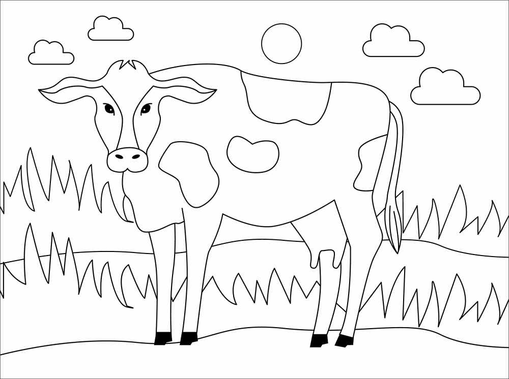 Desenho de Gado para colorir e imprimir: número 22