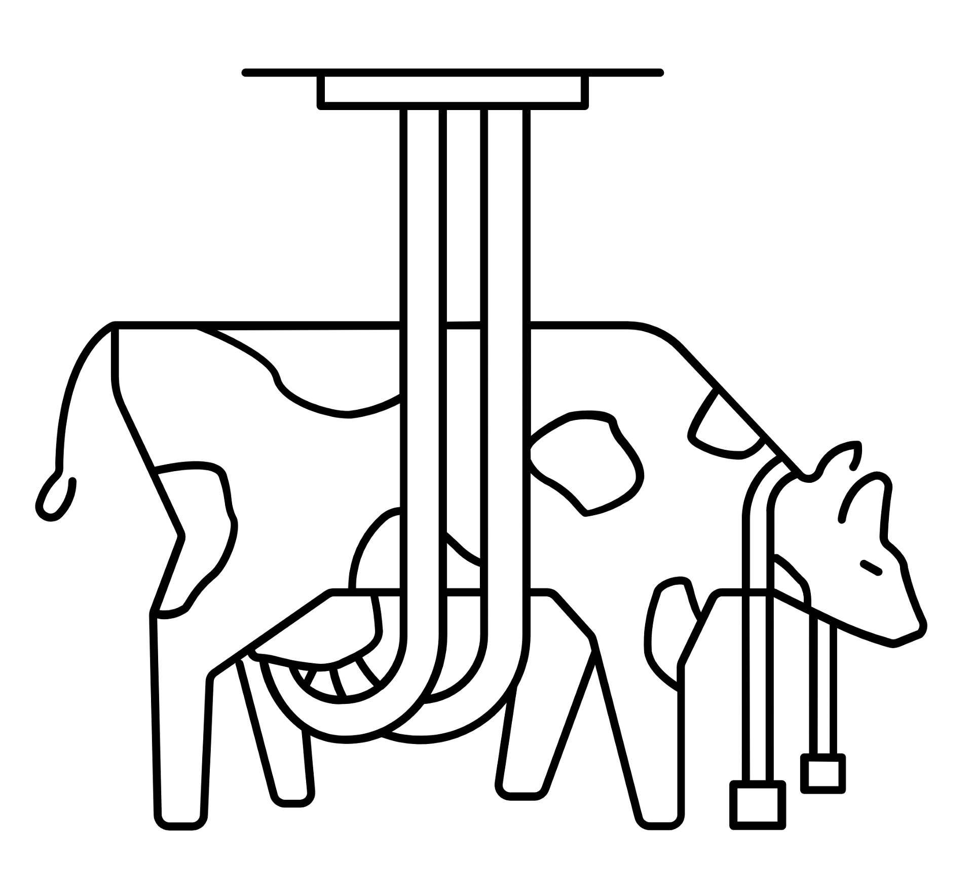 Desenho de Gado para colorir e imprimir: número 24