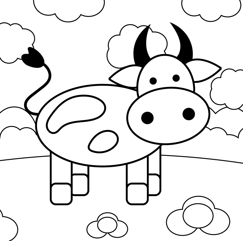 Desenho de Gado para colorir e imprimir: número 32
