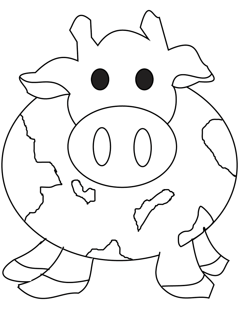 Desenho de Gado para colorir e imprimir: número 44