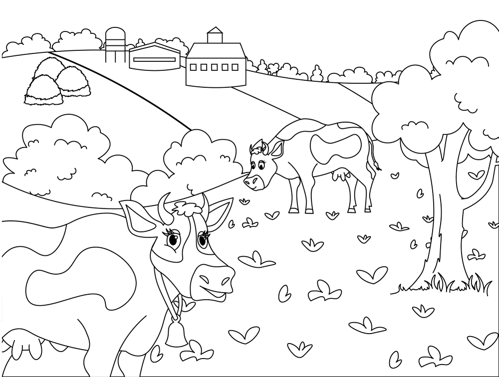 Desenho de Gado para colorir e imprimir: número 46