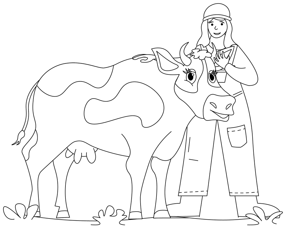 Desenho de Gado para colorir e imprimir: número 47