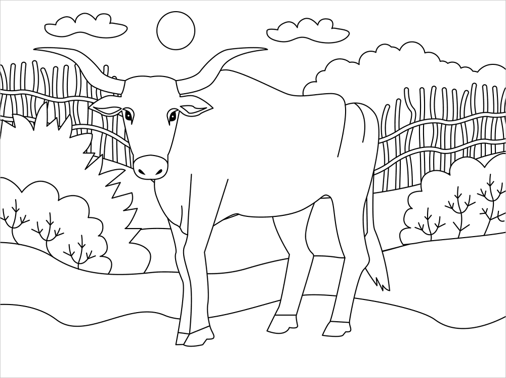 Desenho de Gado para colorir