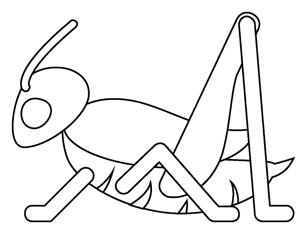 Desenho de Gafanhotos para colorir e imprimir: número 1