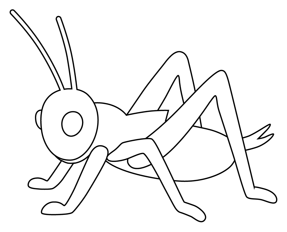 Desenho de Gafanhotos para colorir e imprimir: número 3