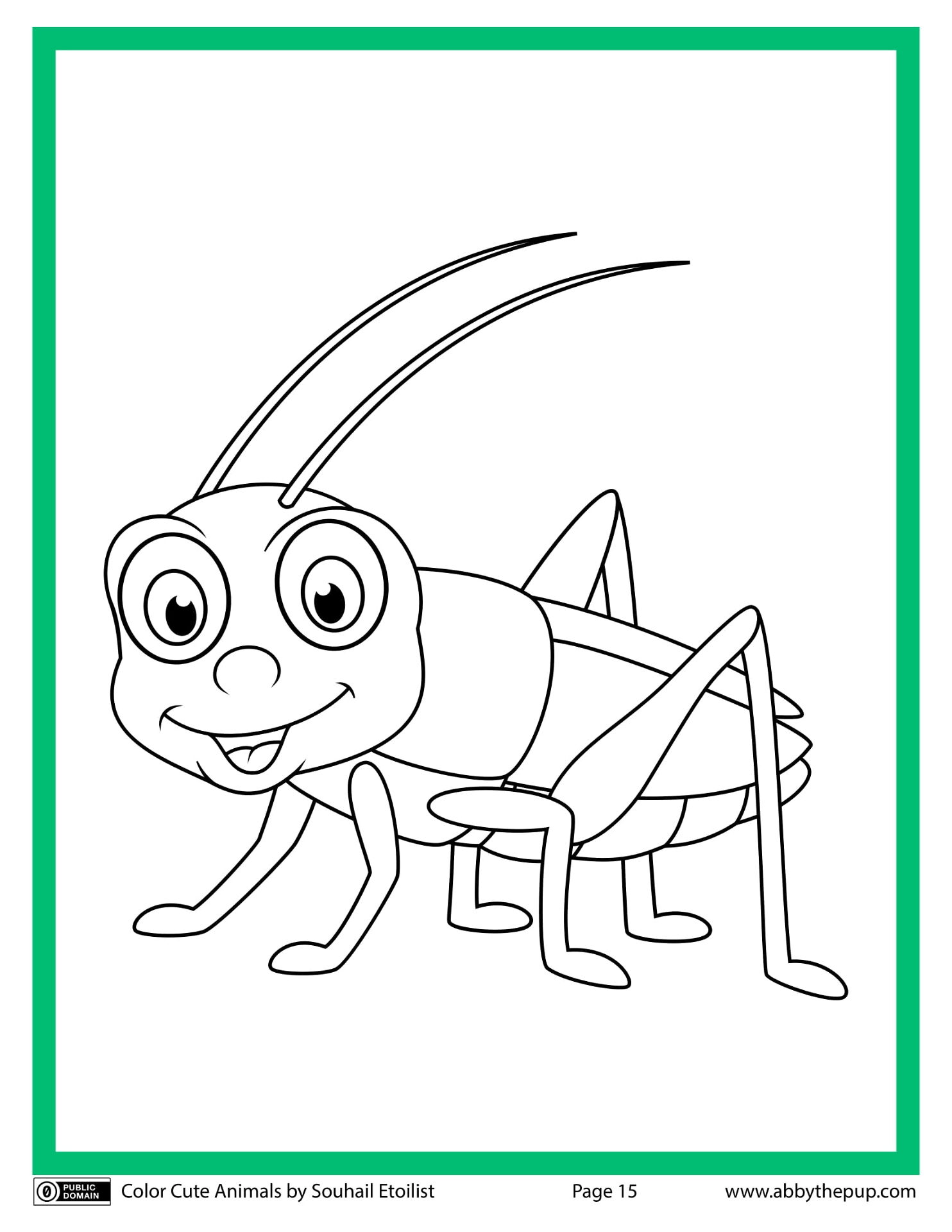 Desenho de Gafanhotos para colorir e imprimir: número 17