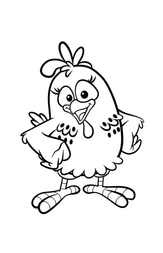 Desenho de Galinha Pintadinha para colorir e imprimir: número 1