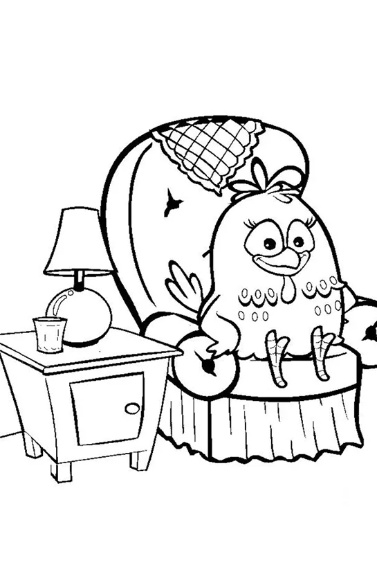 Desenho de Galinha Pintadinha para colorir e imprimir: número 2