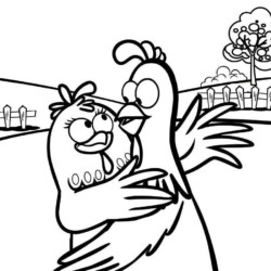 Desenho de Galinha Pintadinha para colorir e imprimir: número 5