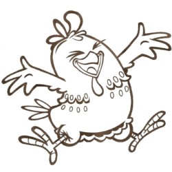 Desenho de Galinha Pintadinha para colorir e imprimir: número 6