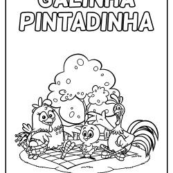 Desenho de Galinha Pintadinha para colorir e imprimir: número 12