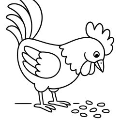 Desenho de Galo para colorir e imprimir: número 8