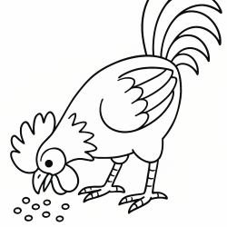 Desenho de Galo para colorir e imprimir: número 9