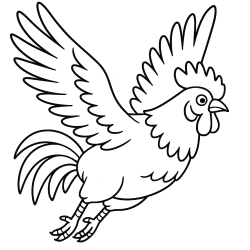 Desenho de Galo para colorir e imprimir: número 10