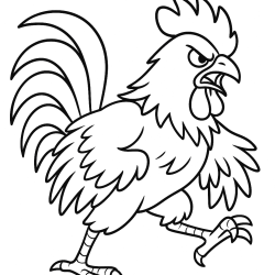 Desenho de Galo para colorir e imprimir: número 12
