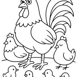 Desenho de Galo para colorir e imprimir: número 13