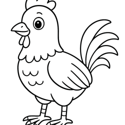 Desenho de Galo para colorir e imprimir: número 14