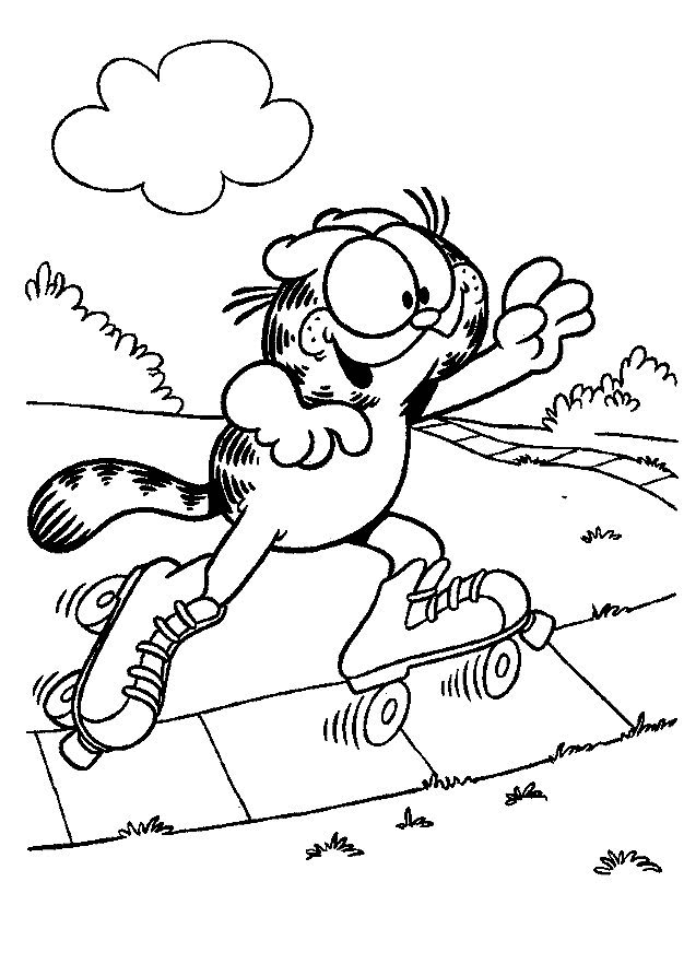 Desenho de Garfield para colorir e imprimir: número 2