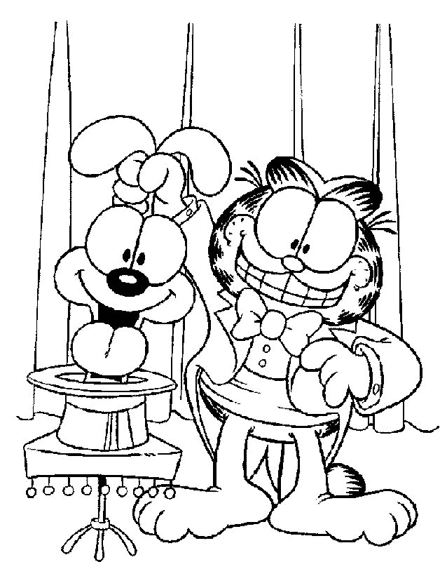 Desenho de Garfield para colorir e imprimir: número 5