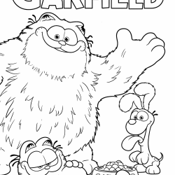 Desenho de Garfield para colorir e imprimir: número 10